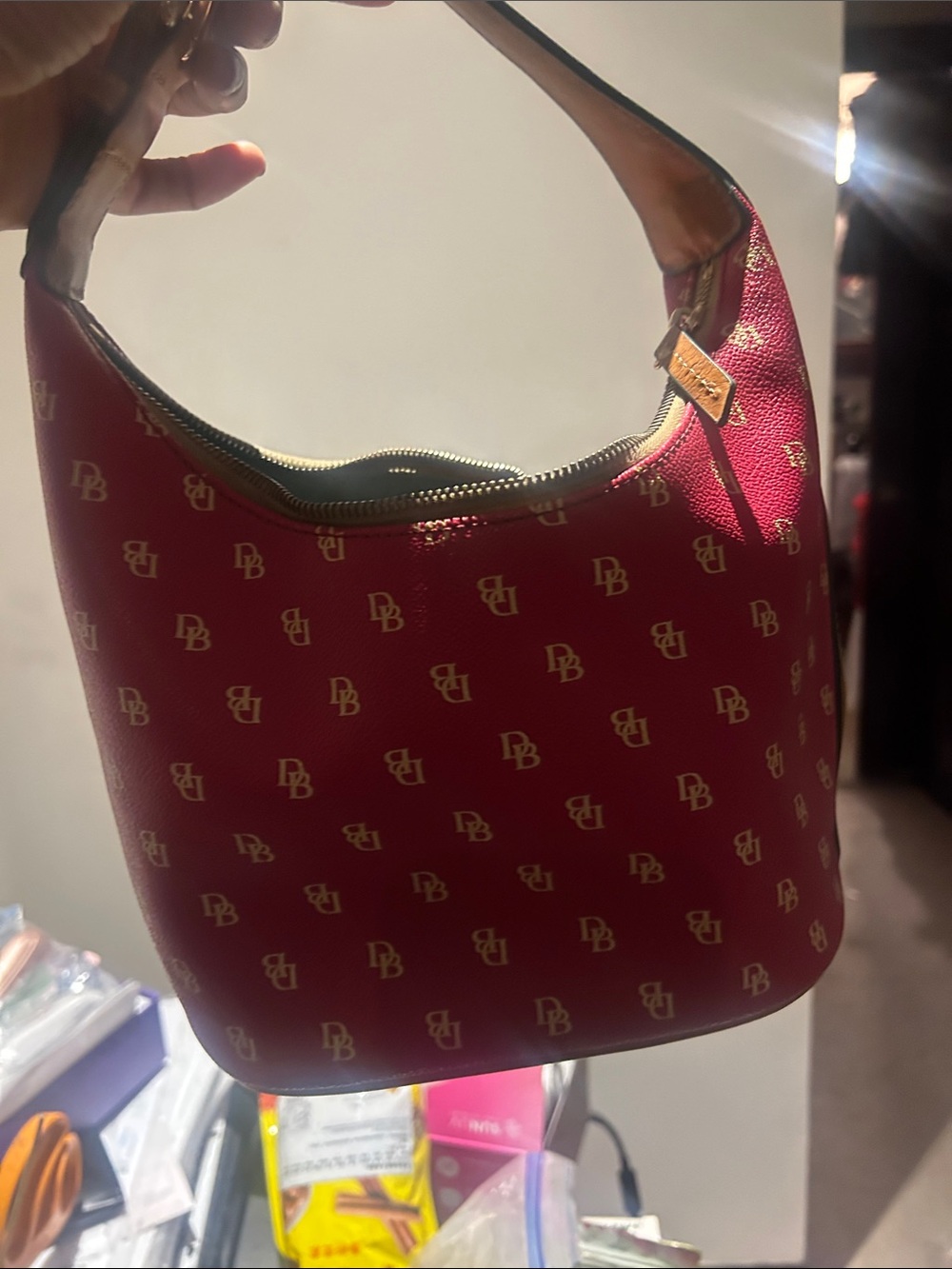 Red Monogram Hobo Bag - DB Pattern